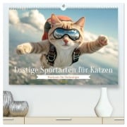 Cover-Bild zum Titel 'Lustige Sportarten für Katzen (hochwertiger Premium Wandkalender 2026 DIN A2 quer), Kunstdruck in Hochglanz' von 'Daniela Tapper'