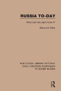 Cover-Bild zum Titel 'Russia To-Day' von 'Sherwood Eddy'