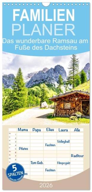 Familienplaner 2026 - Das wunderbare Ramsau am Fuße des Dachsteins mit 5 Spalten (Wandkalender, 21 x 45 cm) CALVENDO - Solveig Rogalski
