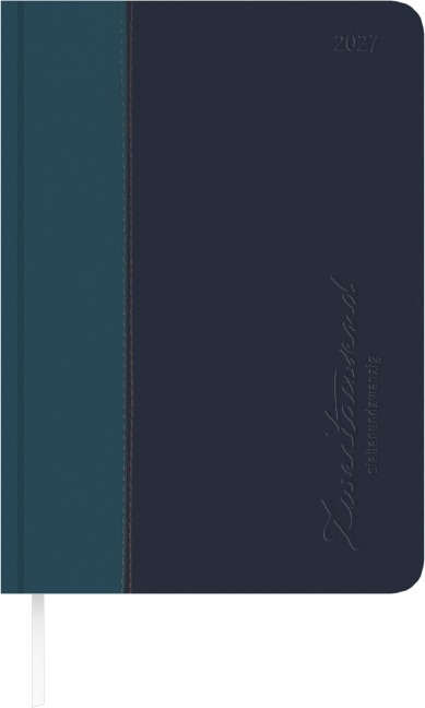 Buchkalender Premium Water türkis-blau A5 2027 - 