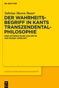 Cover-Bild zum Titel 'Der Wahrheitsbegriff in Kants Transzendentalphilosophie' von 'Sabrina Maren Bauer'