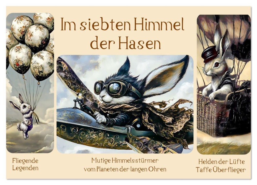 Im siebten Himmel der Hasen (Wandkalender 2026 DIN A2 quer), CALVENDO Monatskalender - Eva Ola Feix