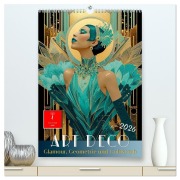 Cover-Bild zum Titel 'Art Deco - Glamour, Geometrie und Goldstaub (hochwertiger Premium Wandkalender 2026 DIN A2 hoch), Kunstdruck in Hochglanz' von 'Meike und Peter Roder'