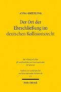 Cover-Bild zum Titel 'Der Ort der Eheschließung im deutschen Kollisionsrecht' von 'Anna Gmehling'