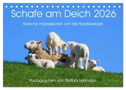 Cover-Bild zum Titel 'Schafe am Deich 2026. Tierische Impressionen von der Nordseeküste (Tischkalender 2026 DIN A5 quer), CALVENDO Monatskalender' von 'Steffani Lehmann'