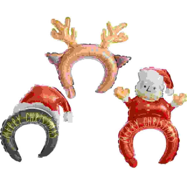 Folienballon Haarreifen, Weihnachtsfiguren -  Folienballon Haarreifen, Weihnachtsfiguren -