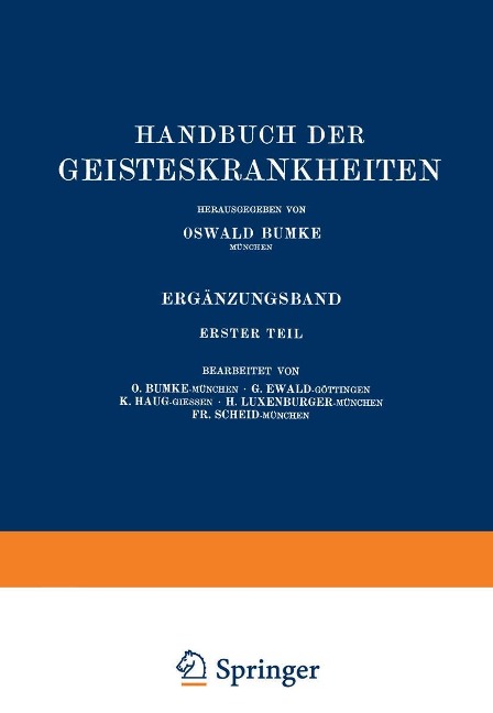 Handbuch der Geisteskrankheiten - 