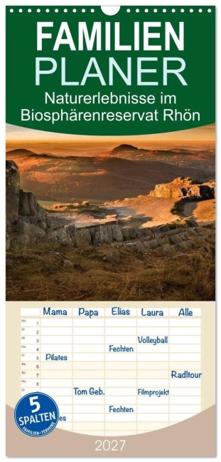 Familienplaner 2027 - Naturerlebnis im Biosphärenreservat Rhön mit 5 Spalten (Wandkalender, 21 x 45 cm) CALVENDO - Manfred Hempe