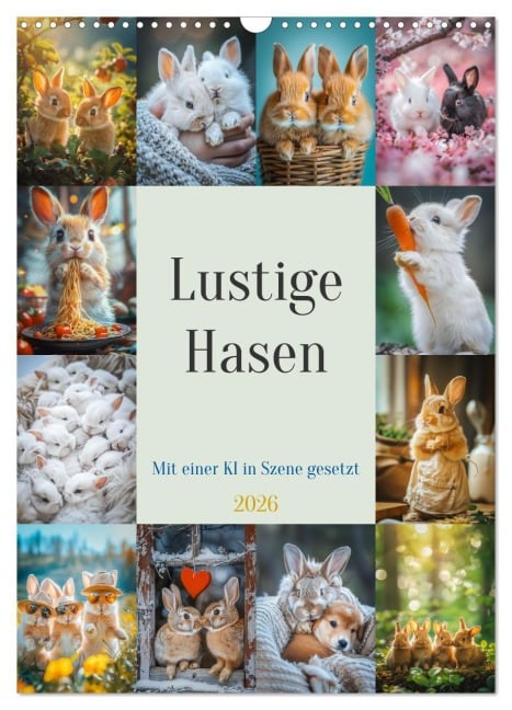Lustige Hasen (Wandkalender 2026 DIN A3 hoch), CALVENDO Monatskalender - Steffen Gierok-Latniak
