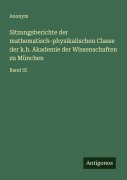 Sitzungsberichte der mathematisch-physikalischen Classe der k.b. Akademie der Wissenschaften zu München - Anonym
