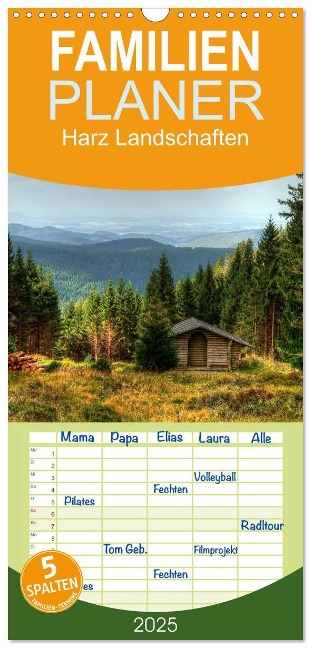 Familienplaner 2025 - Harz Landschaften mit 5 Spalten (Wandkalender, 21 x 45 cm) CALVENDO - Steffen Gierok