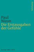 Cover-Bild zum Titel 'Die Erstausgaben der Gefühle' von 'Paul Nizon'