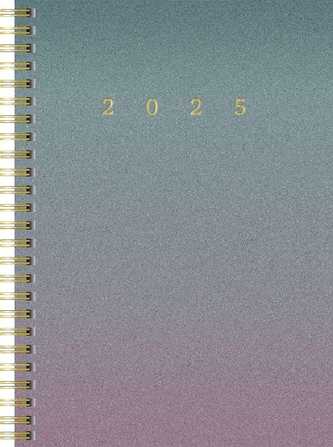 rido/idé 7021407015 Buchkalender Young Line (2025) "Colour Gradient"| 2 Seiten = 1 Woche| A5| 160 Seiten| Grafik-Einband| bunt - 