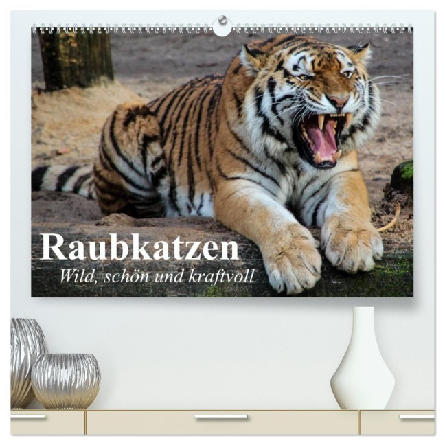 Raubkatzen. Wild, schön und kraftvoll (hochwertiger Premium Wandkalender 2026 DIN A2 quer), Kunstdruck in Hochglanz - Elisabeth Stanzer