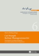 Cover-Bild zum Titel 'Carl Stumpfs Berliner Phonogrammarchiv' von ''
