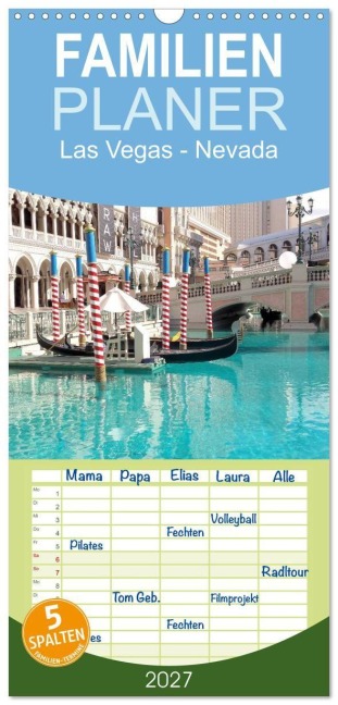 Familienplaner 2027 - Las Vegas - Nevada mit 5 Spalten (Wandkalender, 21 x 45 cm) CALVENDO - Katrin Lantzsch
