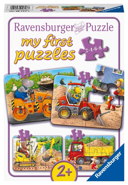 Ravensburger Kinderpuzzle - 05717 Tiere auf der Baustelle - 2,4,6,8 Teile my first puzzle für Kinder ab 2 Jahren - 