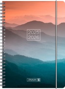 BRUNNEN Schülerkalender (2025/2026) "Misty Sunset", 2 Seiten = 1 Woche, A5, 208 Seiten, PP-Umschlag, mehrfarbig - 