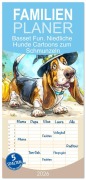 Familienplaner 2026 - Basset Fun. Niedliche Hunde Cartoons zum Schmunzeln mit 5 Spalten (Wandkalender, 21 x 45 cm) CALVENDO - Rose Hurley