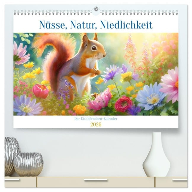 Der Eichhörnchen-Kalender (hochwertiger Premium Wandkalender 2026 DIN A2 quer), Kunstdruck in Hochglanz - Motomi Ai