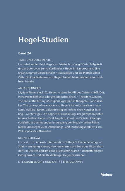 Hegel-Studien / Hegel-Studien - 