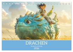 Cover-Bild zum Titel 'Drachen - Verspielt und fluffig (Tischkalender 2026 DIN A5 quer), CALVENDO Monatskalender' von 'Liselotte Brunner-Klaus'