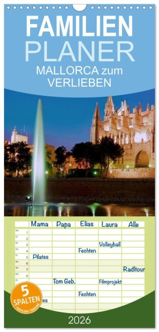 Familienplaner 2026 - MALLORCA zum VERLIEBEN mit 5 Spalten (Wandkalender, 21 x 45 cm) CALVENDO - Braschi Bonn