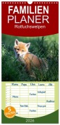 Familienplaner 2026 - Rotfuchswelpen mit 5 Spalten (Wandkalender, 21 x 45 cm) CALVENDO - David Oberholzer