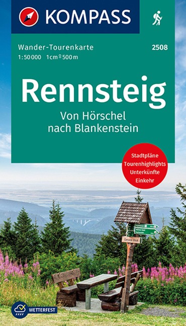 KOMPASS Wander-Tourenkarte Der Rennsteig 1:50.000 - 