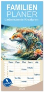 Familienplaner 2026 - Liebenswerte Kreaturen mit 5 Spalten (Wandkalender, 21 x 45 cm) CALVENDO - Dusanka Djeric