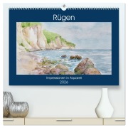 Rügen Impressionen in Aquarell (hochwertiger Premium Wandkalender 2026 DIN A2 quer), Kunstdruck in Hochglanz - Sylwia Mesch