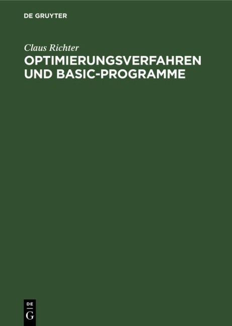 Optimierungsverfahren und BASIC-Programme - Claus Richter