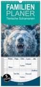 Familienplaner 2026 - Tierische Schamanen mit 5 Spalten (Wandkalender, 21 x 45 cm) CALVENDO - Steffen Gierok-Latniak