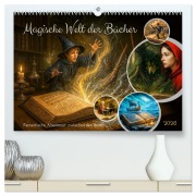 Cover-Bild zum Titel 'Magische Welt der Bücher - Fantastische Abenteuer zwischen den Seiten (hochwertiger Premium Wandkalender 2026 DIN A2 quer), Kunstdruck in Hochglanz' von 'Anja Frost'