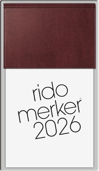 rido/idé 7035003276 | Vormerkbuch Mod. Merker 2026 | 108×201 mm, Kunststoff, dunkelrot - 