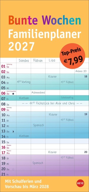 Bunte Wochen Familienplaner 2027 - 