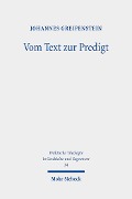 Cover-Bild zum Titel 'Vom Text zur Predigt' von 'Johannes Greifenstein'