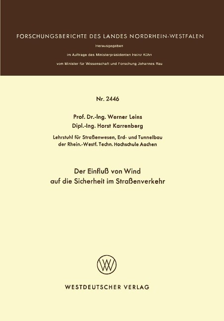 Der Einfluß von Wind auf die Sicherheit im Straßenverkehr - Werner Leins