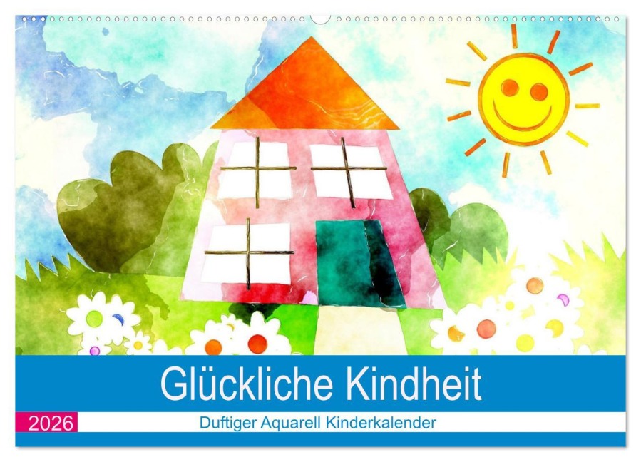 Glückliche Kindheit. Duftiger Aquarell Kinderkalender (Wandkalender 2026 DIN A2 quer), CALVENDO Monatskalender - Rose Hurley