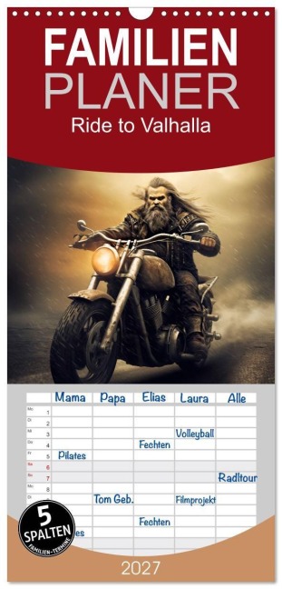 Familienplaner 2027 - Ride to Valhalla mit 5 Spalten (Wandkalender, 21 x 45 cm) CALVENDO - (c)DigitalDreamweaver