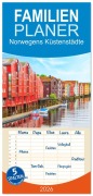 Cover-Bild zum Titel 'Familienplaner 2026 - Norwegens Küstenstädte mit 5 Spalten (Wandkalender, 21 x 45 cm) CALVENDO' von 'Nina Schwarze'
