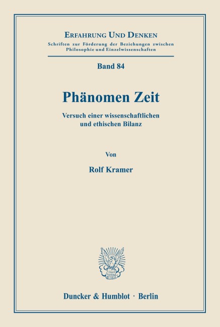 Phänomen Zeit. - Rolf Kramer