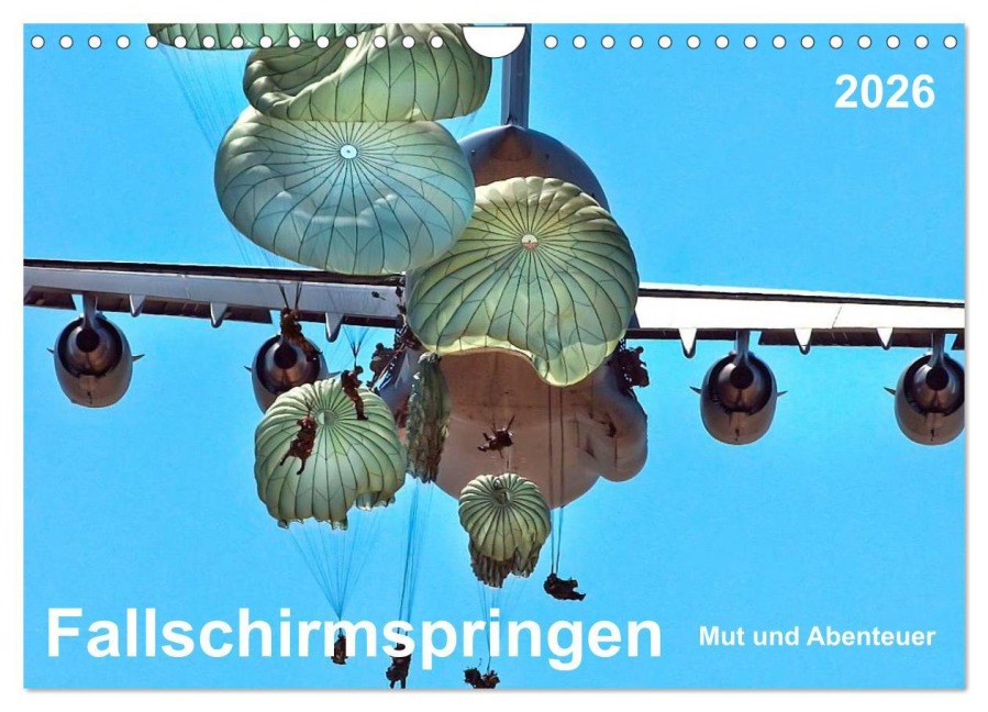 Fallschirmspringen - Mut und Abenteuer (Wandkalender 2026 DIN A4 quer), CALVENDO Monatskalender - Peter Roder