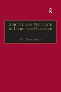 Cover-Bild zum Titel 'Subject and Predicate in Logic and Grammar' von 'P. F. Strawson'