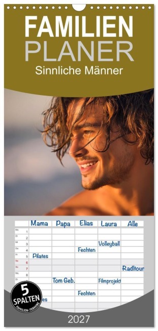 Familienplaner 2027 - Sinnliche Männer mit 5 Spalten (Wandkalender, 21 x 45 cm) CALVENDO - Steffen Gierok-Latniak