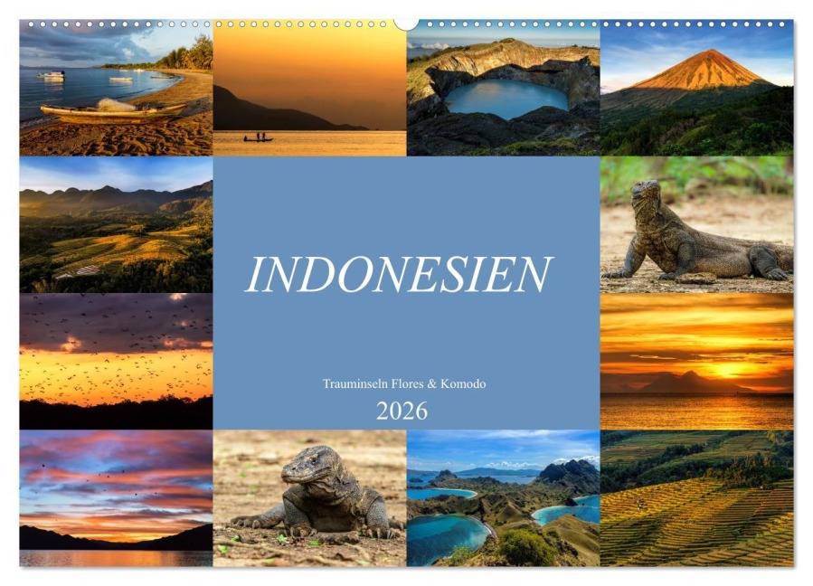 Indonesien - Inselparadies Flores & Komodo (Wandkalender 2026 DIN A2 quer), CALVENDO Monatskalender - Sandra Schänzer