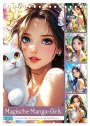 Magische Manga-Girls. Zauberhafte Illustrationen mit Krafttieren (Tischkalender 2026 DIN A5 hoch), CALVENDO Monatskalender - Rose Hurley