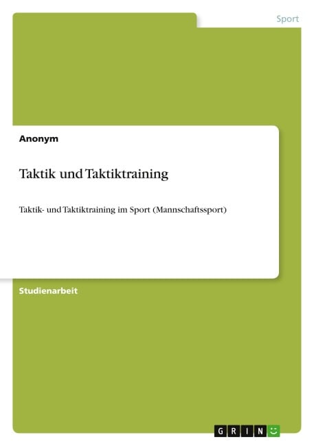 Taktik und Taktiktraining - Anonymous