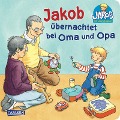 Cover-Bild zum Titel 'Jakob übernachtet bei Oma und Opa' von 'Sandra Grimm'
