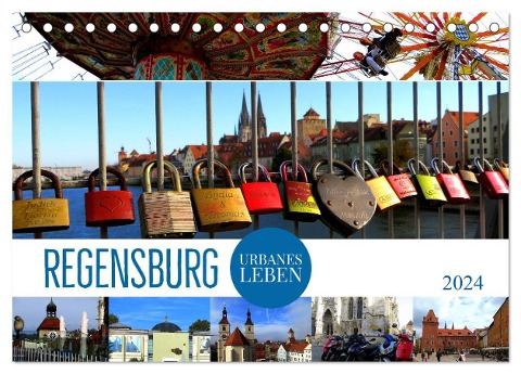 REGENSBURG - urbanes Leben (Tischkalender 2024 DIN A5 quer), CALVENDO Monatskalender - Renate Bleicher